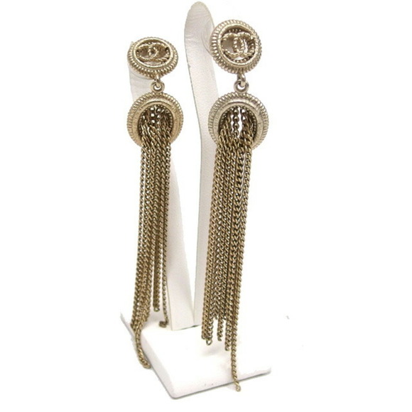Chanel Swing Chain Coco Mark Long Earrings - Picture 1 of 10
